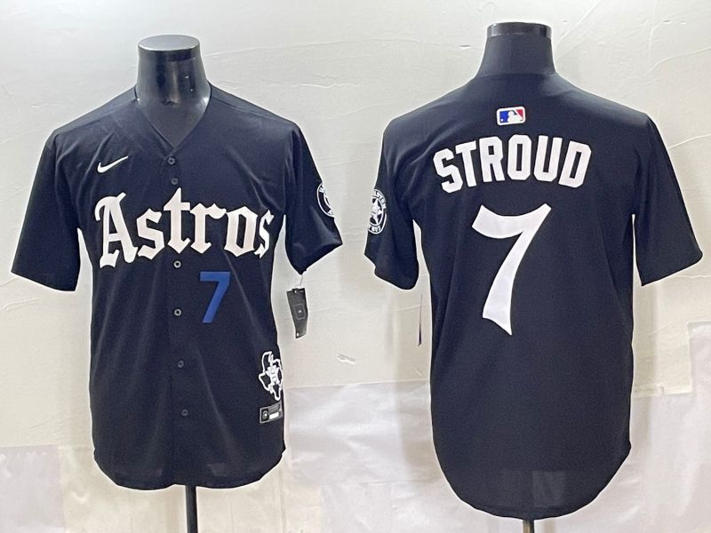 Men 2025 Houston Astros #7 Stroud Black Five generations Joint Name Nike MLB Jersey style 2->houston astros->MLB Jersey